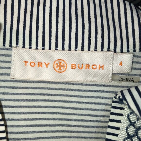 Tory Burch: Navy and White Striped Tunic Dress (size 4) - Picture 5 of 7